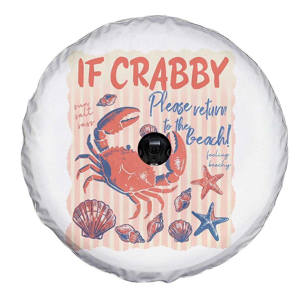 If Crabby Please Return To The Beach Spare Tire Cover Funny Crab Summer Vibes TS14 Print Your Wear