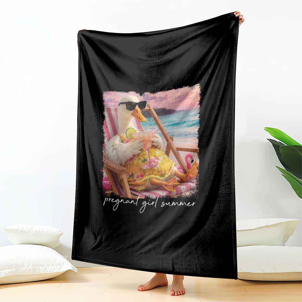 Pregnant Girl Summer Throw Blanket Silly Goose Mom Baby Announcement TS14 Print Your Wear