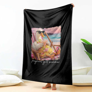 Pregnant Girl Summer Throw Blanket Silly Goose Mom Baby Announcement TS14 Print Your Wear