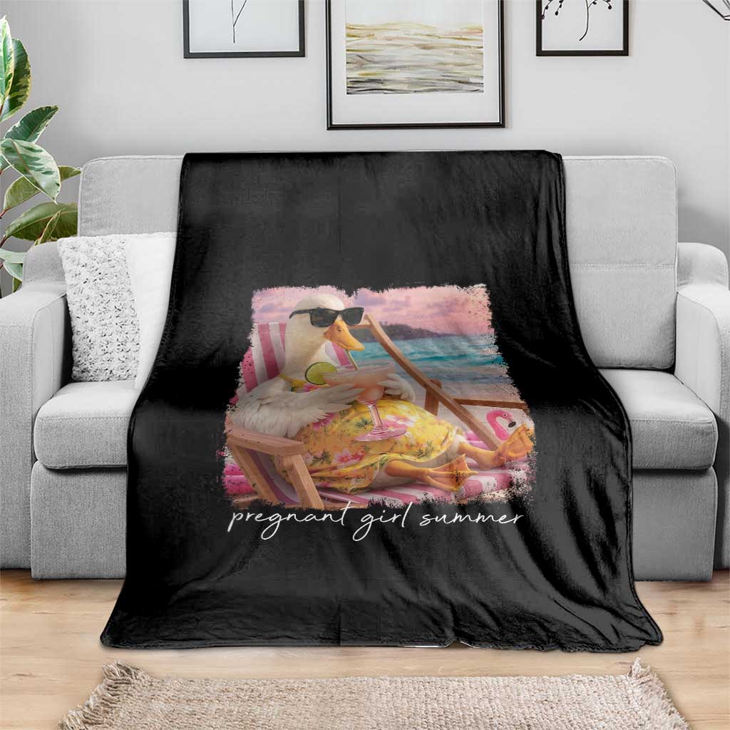 Pregnant Girl Summer Throw Blanket Silly Goose Mom Baby Announcement TS14 Print Your Wear
