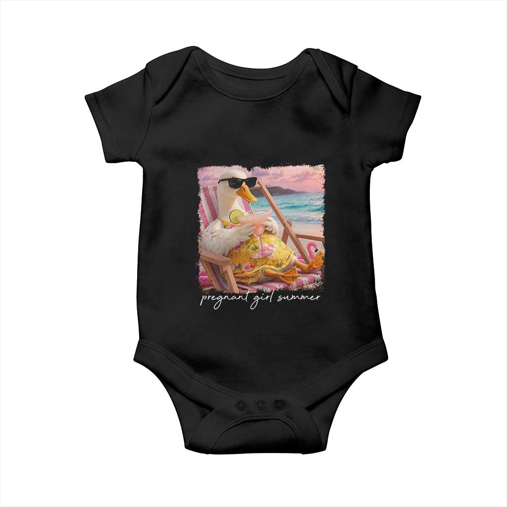 Pregnant Girl Summer Baby Onesie Silly Goose Mom Baby Announcement TS14 Black Print Your Wear