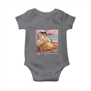 Pregnant Girl Summer Baby Onesie Silly Goose Mom Baby Announcement TS14 Charcoal Print Your Wear
