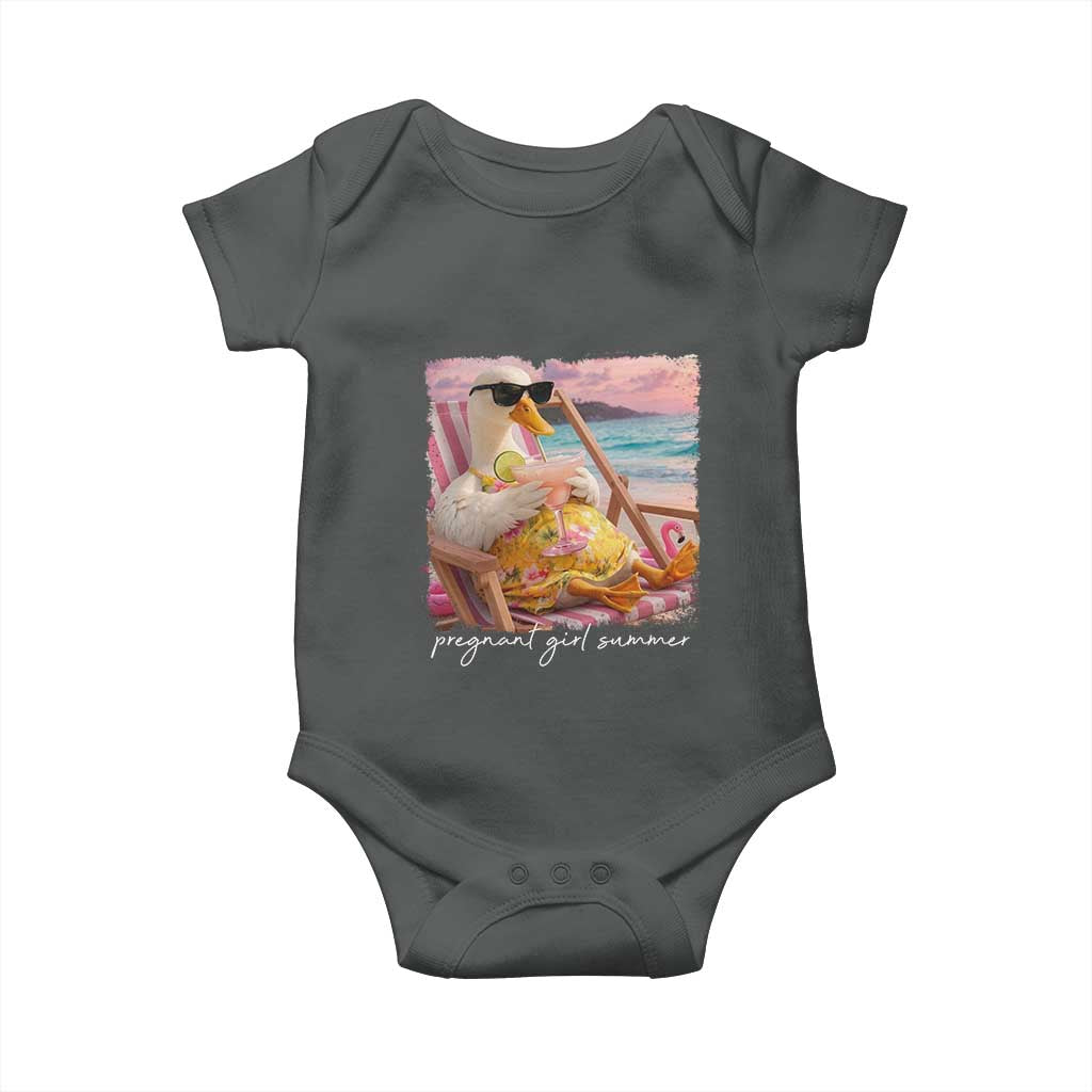 Pregnant Girl Summer Baby Onesie Silly Goose Mom Baby Announcement TS14 Dark Heather Print Your Wear