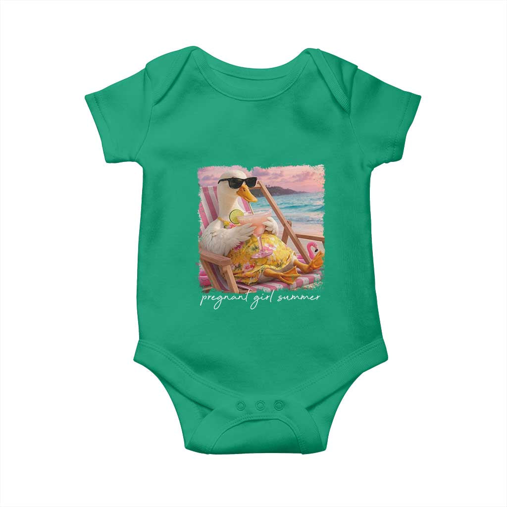 Pregnant Girl Summer Baby Onesie Silly Goose Mom Baby Announcement TS14 Irish Green Print Your Wear