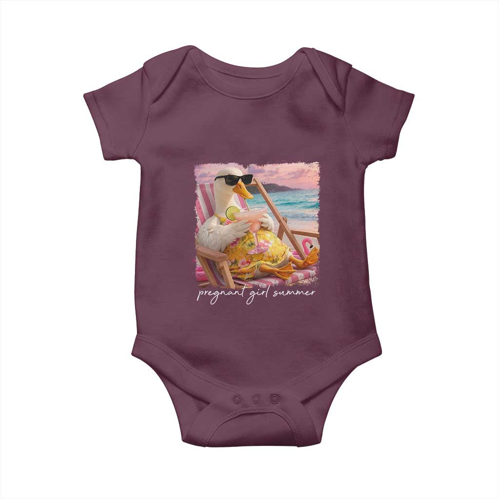 Pregnant Girl Summer Baby Onesie Silly Goose Mom Baby Announcement TS14 Maroon Print Your Wear