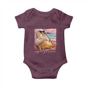 Pregnant Girl Summer Baby Onesie Silly Goose Mom Baby Announcement TS14 Maroon Print Your Wear