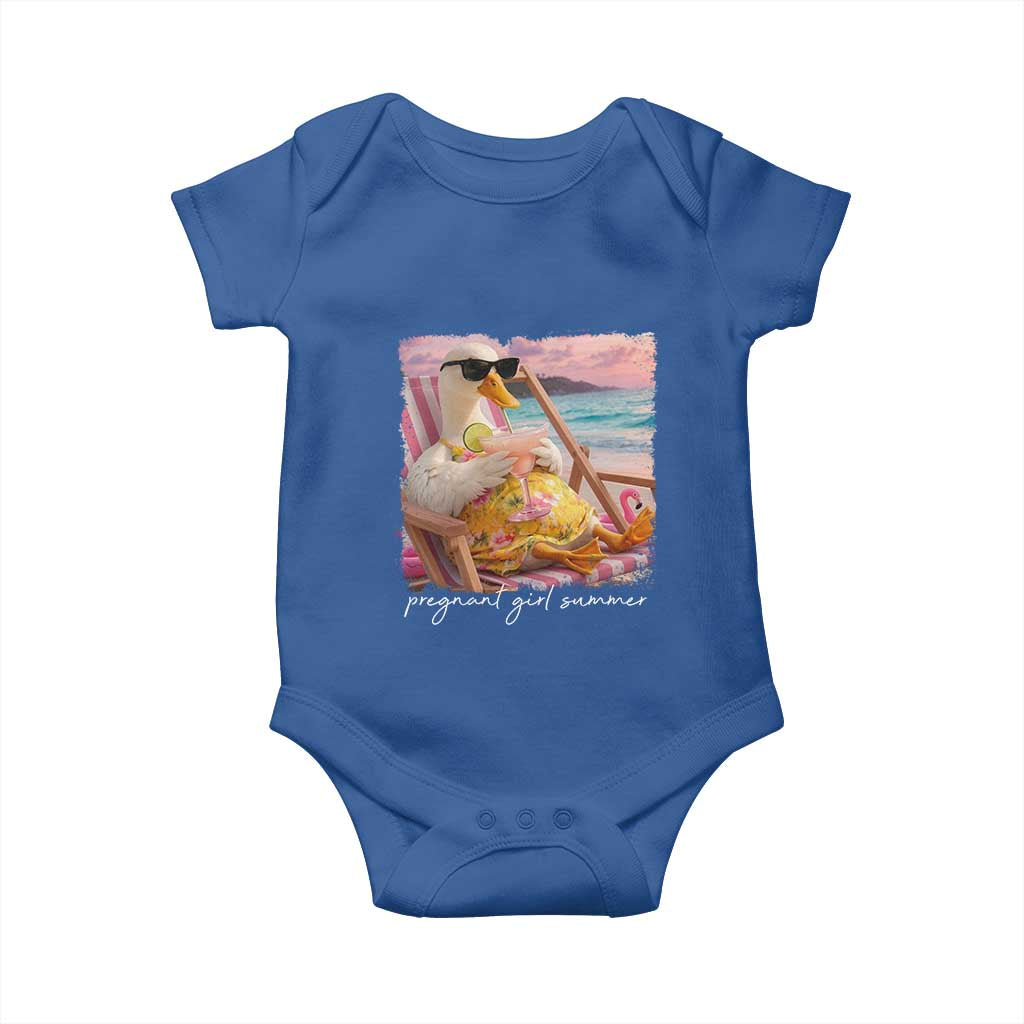 Pregnant Girl Summer Baby Onesie Silly Goose Mom Baby Announcement TS14 Royal Blue Print Your Wear
