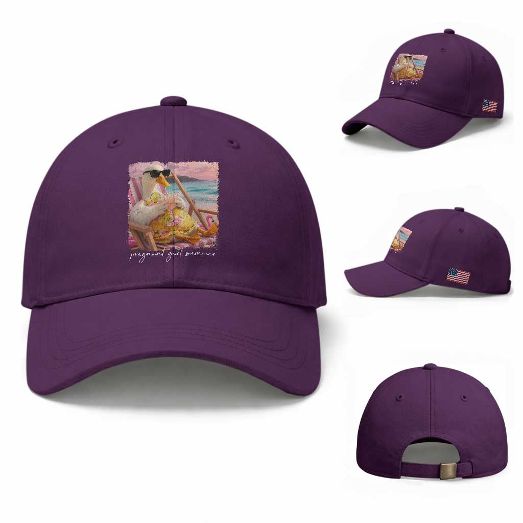 Pregnant Girl Summer Baseball Cap Silly Goose Mom Baby Announcement TS14 Baseball Cap Universal Fit Purple Print Your Wear