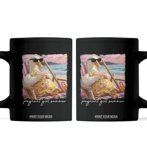 Pregnant Girl Summer Coffee Mug Silly Goose Mom Baby Announcement TS14 Black Print Your Wear