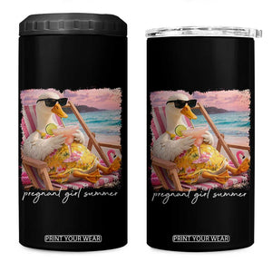 Pregnant Girl Summer 4 in 1 Can Cooler Tumbler Silly Goose Mom Baby Announcement TS14 One Size: 16 oz Black Print Your Wear
