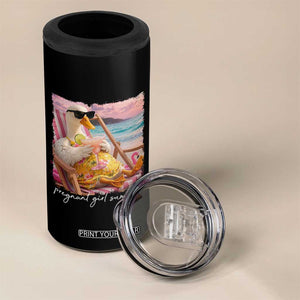 Pregnant Girl Summer 4 in 1 Can Cooler Tumbler Silly Goose Mom Baby Announcement TS14 Print Your Wear