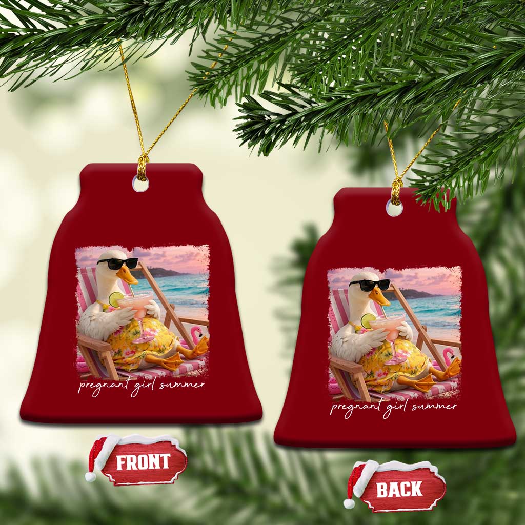 Pregnant Girl Summer Ceramic Ornament Silly Goose Mom Baby Announcement TS14 Print Your Wear