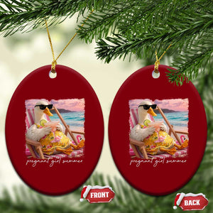 Pregnant Girl Summer Ceramic Ornament Silly Goose Mom Baby Announcement TS14 Print Your Wear