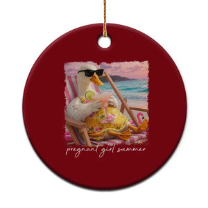 Pregnant Girl Summer Ceramic Ornament Silly Goose Mom Baby Announcement TS14 1pc Red Print Your Wear