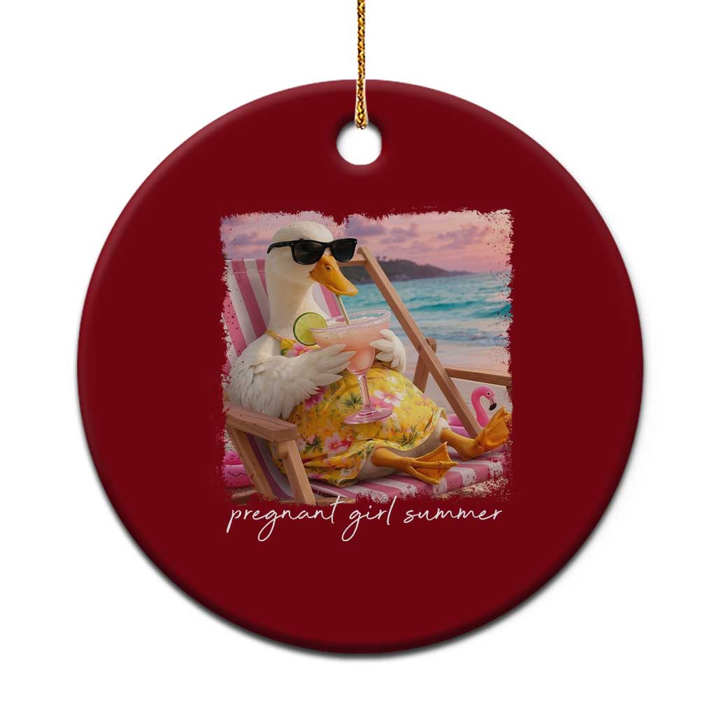 Pregnant Girl Summer Ceramic Ornament Silly Goose Mom Baby Announcement TS14 1pc Red Print Your Wear
