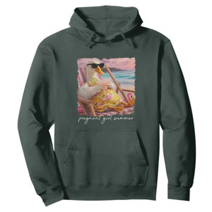 Pregnant Girl Summer Hoodie Silly Goose Mom Baby Announcement TS14 Dark Forest Green Print Your Wear