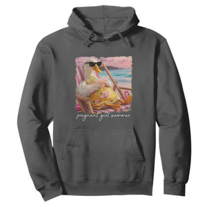 Pregnant Girl Summer Hoodie Silly Goose Mom Baby Announcement TS14 Dark Heather Print Your Wear
