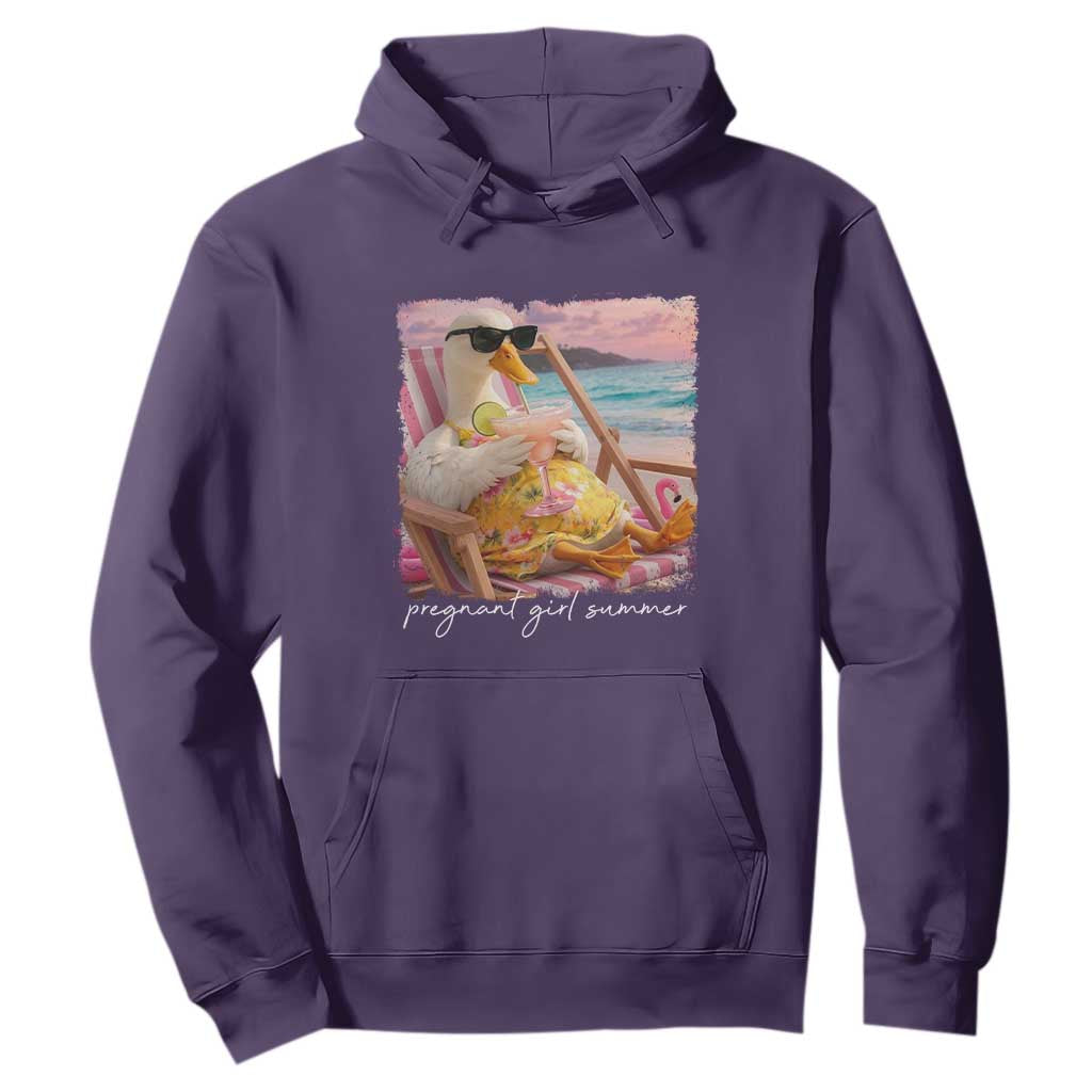 Pregnant Girl Summer Hoodie Silly Goose Mom Baby Announcement TS14 Purple Print Your Wear