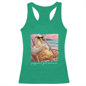 Pregnant Girl Summer Racerback Tank Top Silly Goose Mom Baby Announcement TS14 Irish Green Print Your Wear