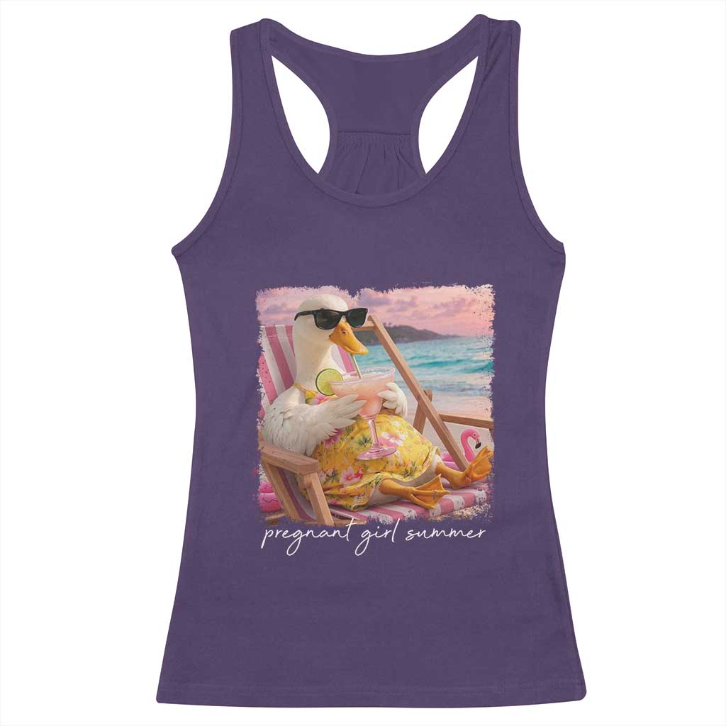 Pregnant Girl Summer Racerback Tank Top Silly Goose Mom Baby Announcement TS14 Purple Print Your Wear