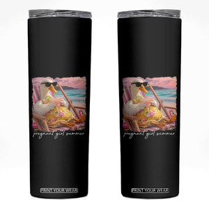 Pregnant Girl Summer Skinny Tumbler Silly Goose Mom Baby Announcement TS14 Black Print Your Wear