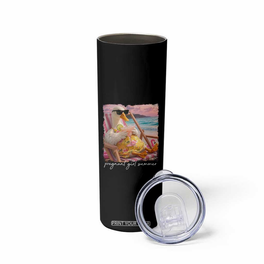 Pregnant Girl Summer Skinny Tumbler Silly Goose Mom Baby Announcement TS14 Print Your Wear