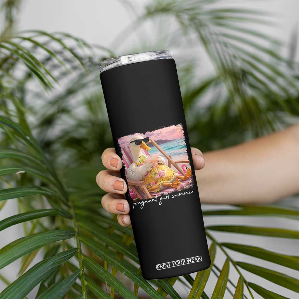 Pregnant Girl Summer Skinny Tumbler Silly Goose Mom Baby Announcement TS14 Print Your Wear