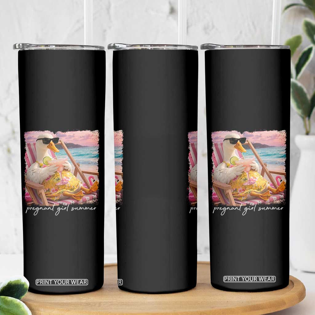 Pregnant Girl Summer Skinny Tumbler Silly Goose Mom Baby Announcement TS14 Print Your Wear