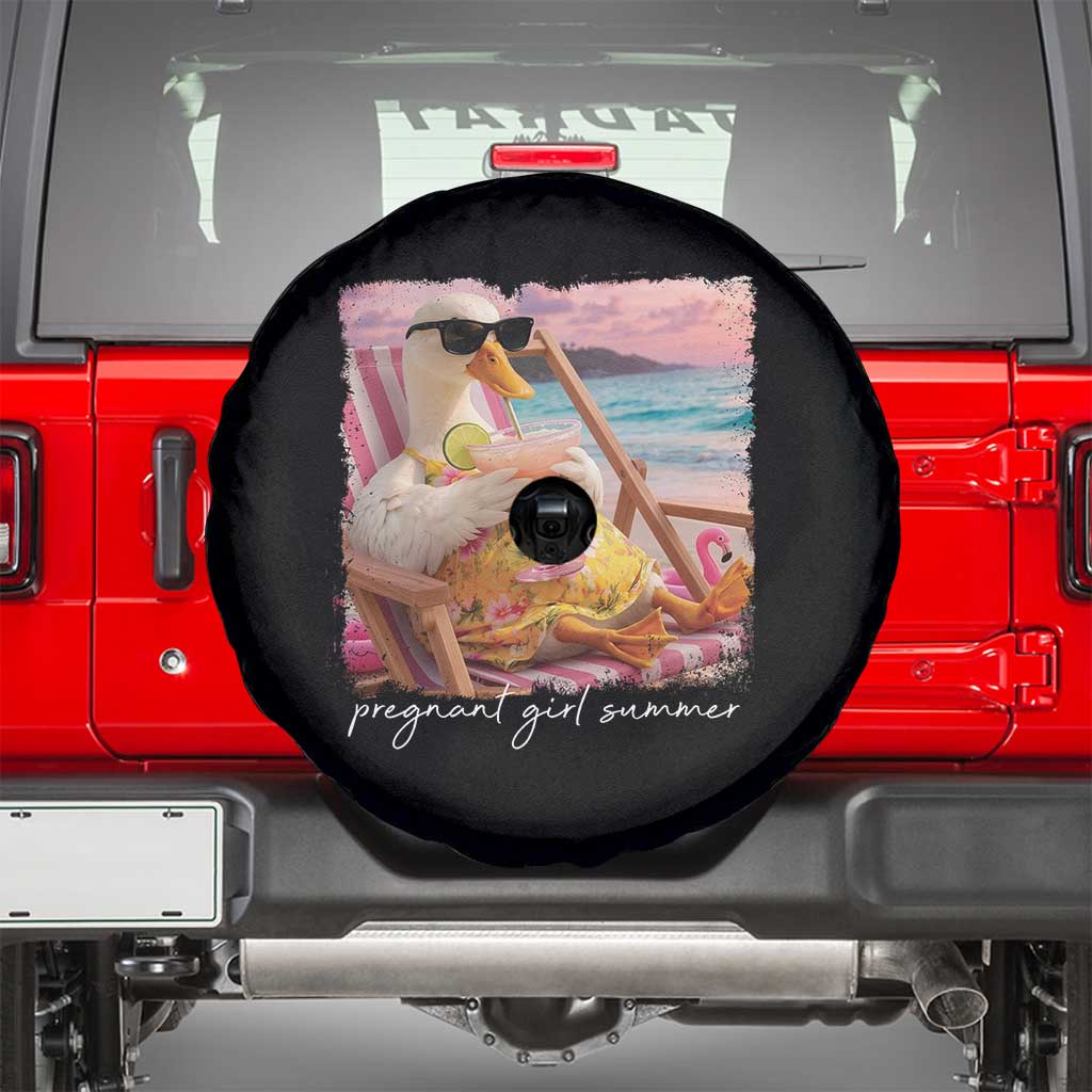 Pregnant Girl Summer Spare Tire Cover Silly Goose Mom Baby Announcement TS14 Black Print Your Wear