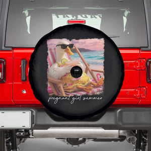 Pregnant Girl Summer Spare Tire Cover Silly Goose Mom Baby Announcement TS14 Black Print Your Wear