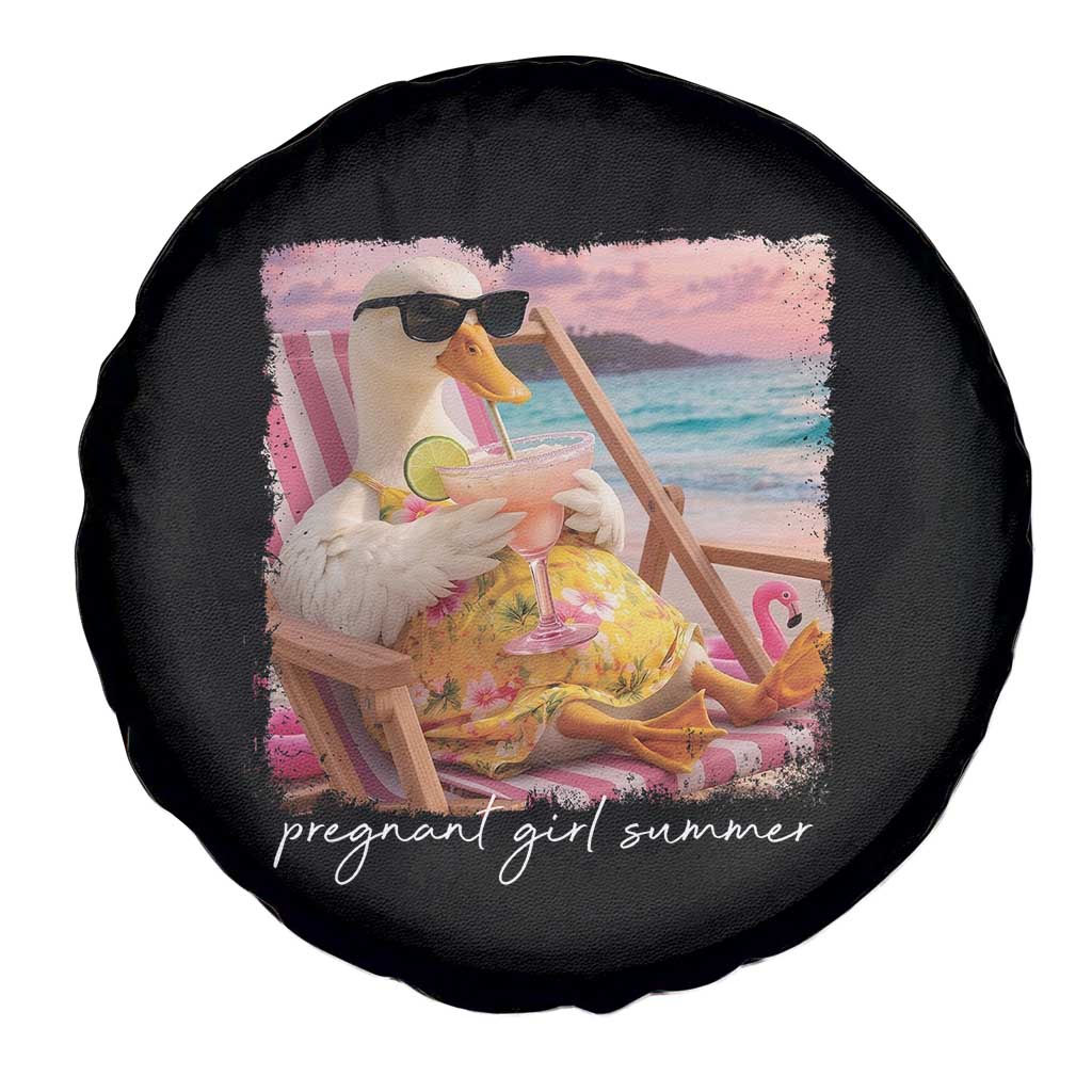 Pregnant Girl Summer Spare Tire Cover Silly Goose Mom Baby Announcement TS14 Print Your Wear