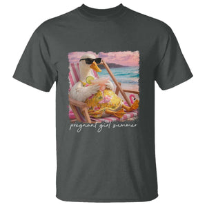 Pregnant Girl Summer T Shirt Silly Goose Mom Baby Announcement TS14 Dark Heather Print Your Wear