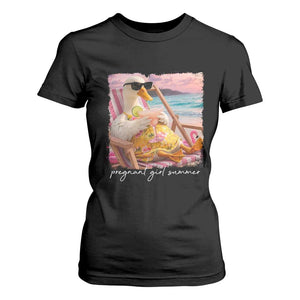 Pregnant Girl Summer T Shirt For Women Silly Goose Mom Baby Announcement TS14 Black Print Your Wear