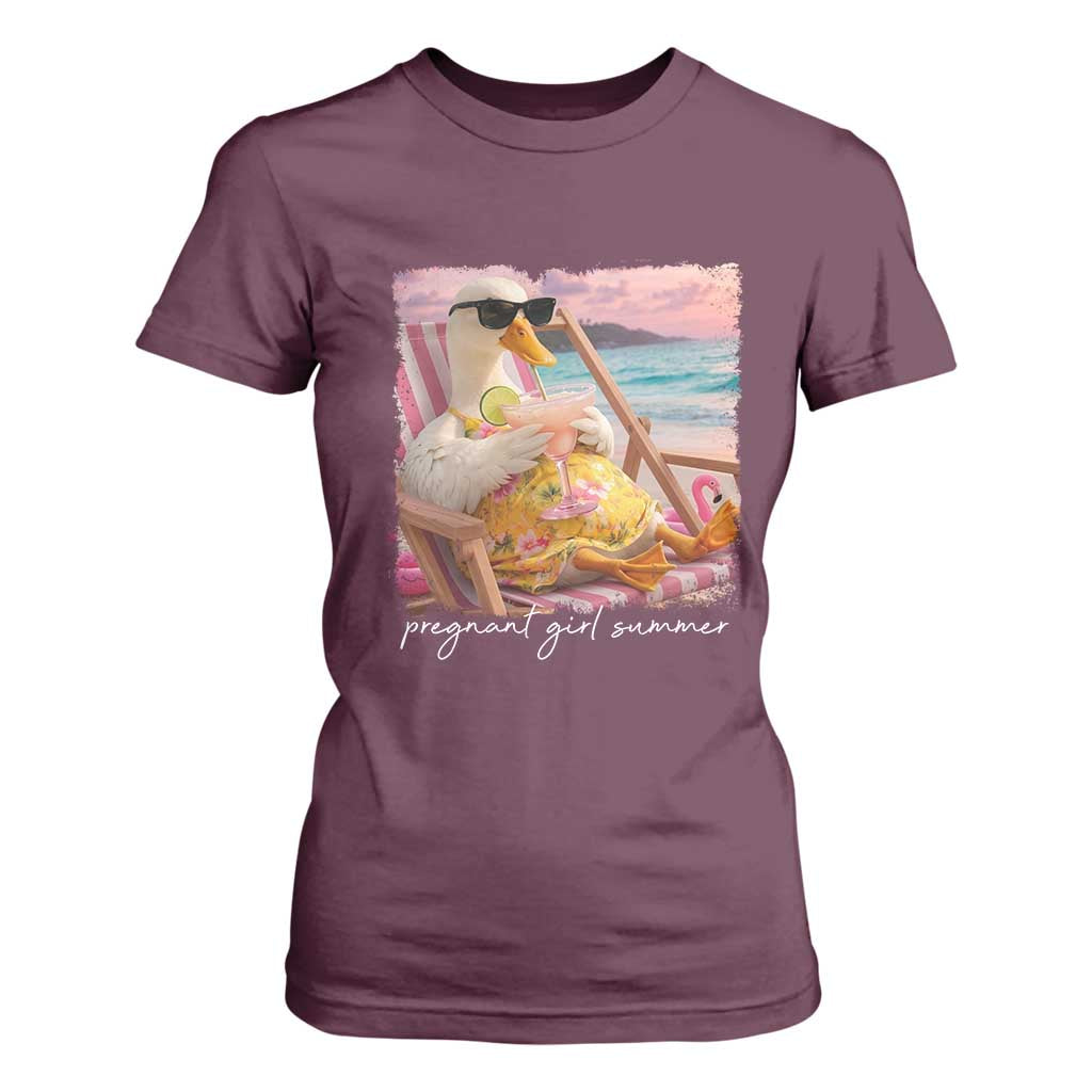 Pregnant Girl Summer T Shirt For Women Silly Goose Mom Baby Announcement TS14 Maroon Print Your Wear