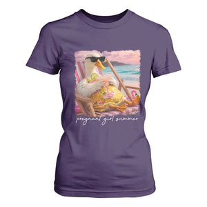 Pregnant Girl Summer T Shirt For Women Silly Goose Mom Baby Announcement TS14 Purple Print Your Wear