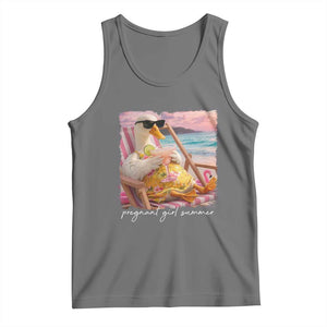 Pregnant Girl Summer Tank Top Silly Goose Mom Baby Announcement TS14 Black Heather Print Your Wear