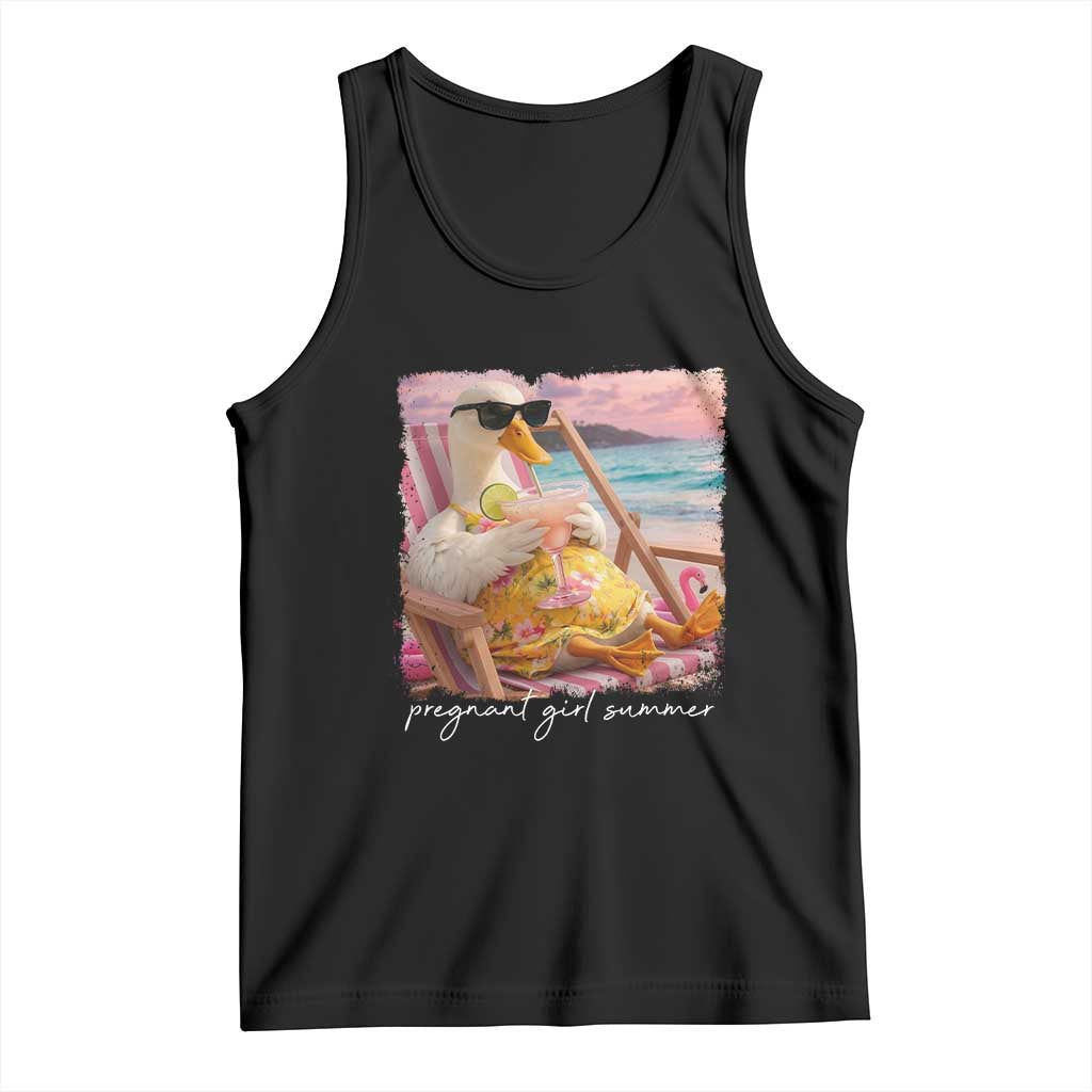 Pregnant Girl Summer Tank Top Silly Goose Mom Baby Announcement TS14 Black Print Your Wear