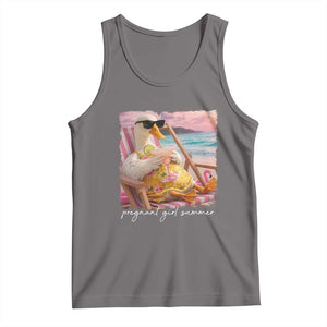 Pregnant Girl Summer Tank Top Silly Goose Mom Baby Announcement TS14 Deep Heather Print Your Wear