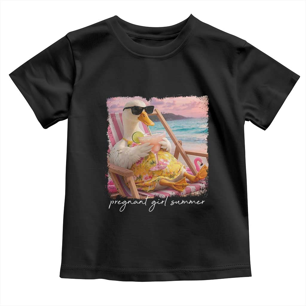 Pregnant Girl Summer Toddler T Shirt Silly Goose Mom Baby Announcement TS14 Black Print Your Wear