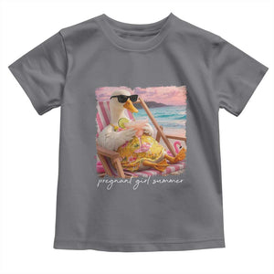 Pregnant Girl Summer Toddler T Shirt Silly Goose Mom Baby Announcement TS14 Charcoal Print Your Wear