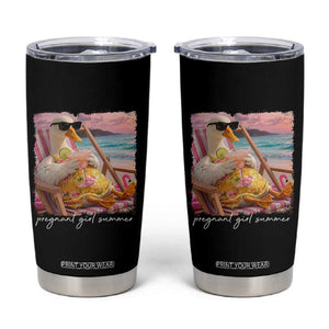 Pregnant Girl Summer Tumbler Cup Silly Goose Mom Baby Announcement TS14 Black Print Your Wear