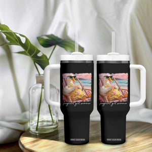 Pregnant Girl Summer Tumbler With Handle Silly Goose Mom Baby Announcement TS14 Print Your Wear