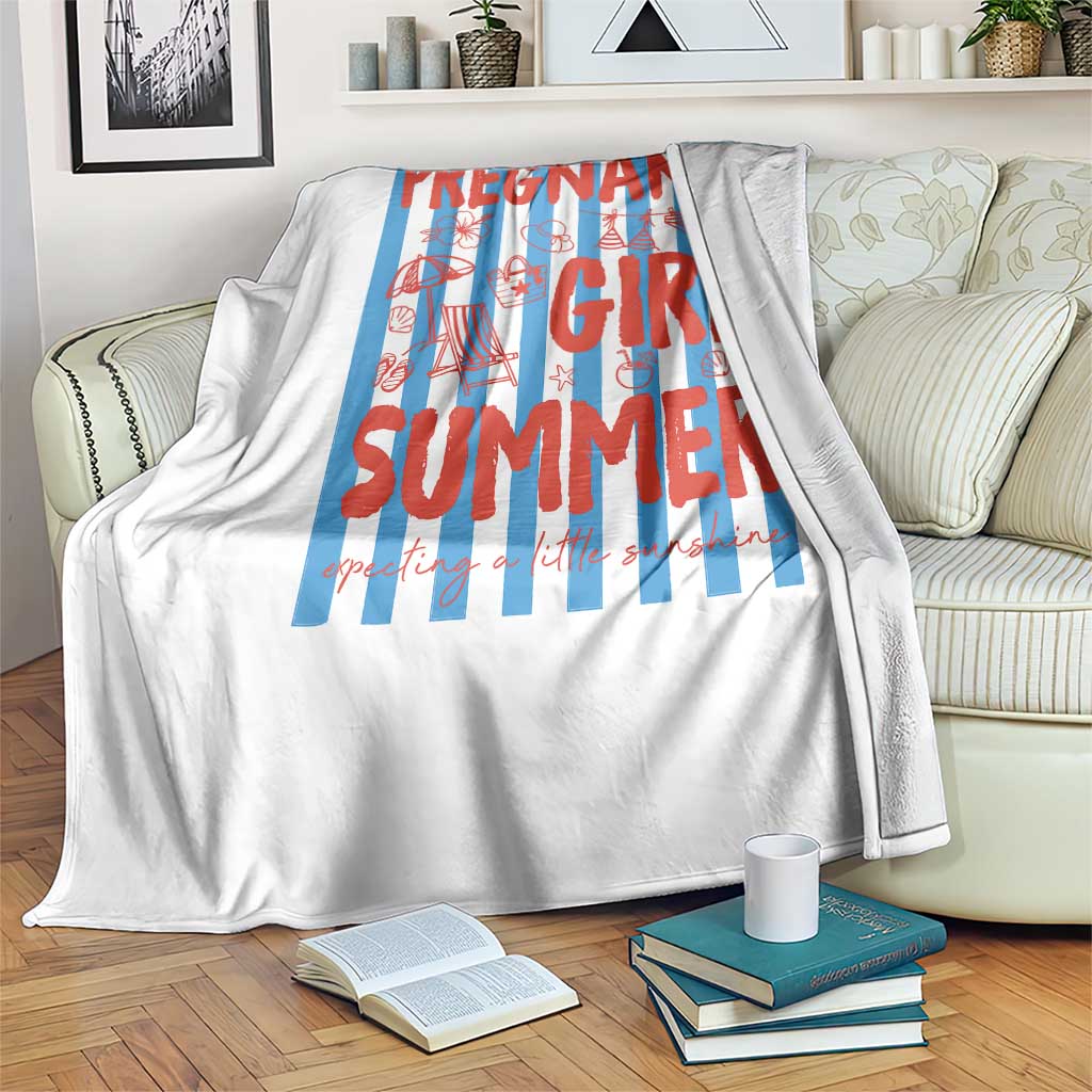 Pregnant Girl Summer Throw Blanket Funny Beach Pregnancy Announcement TS14 Print Your Wear