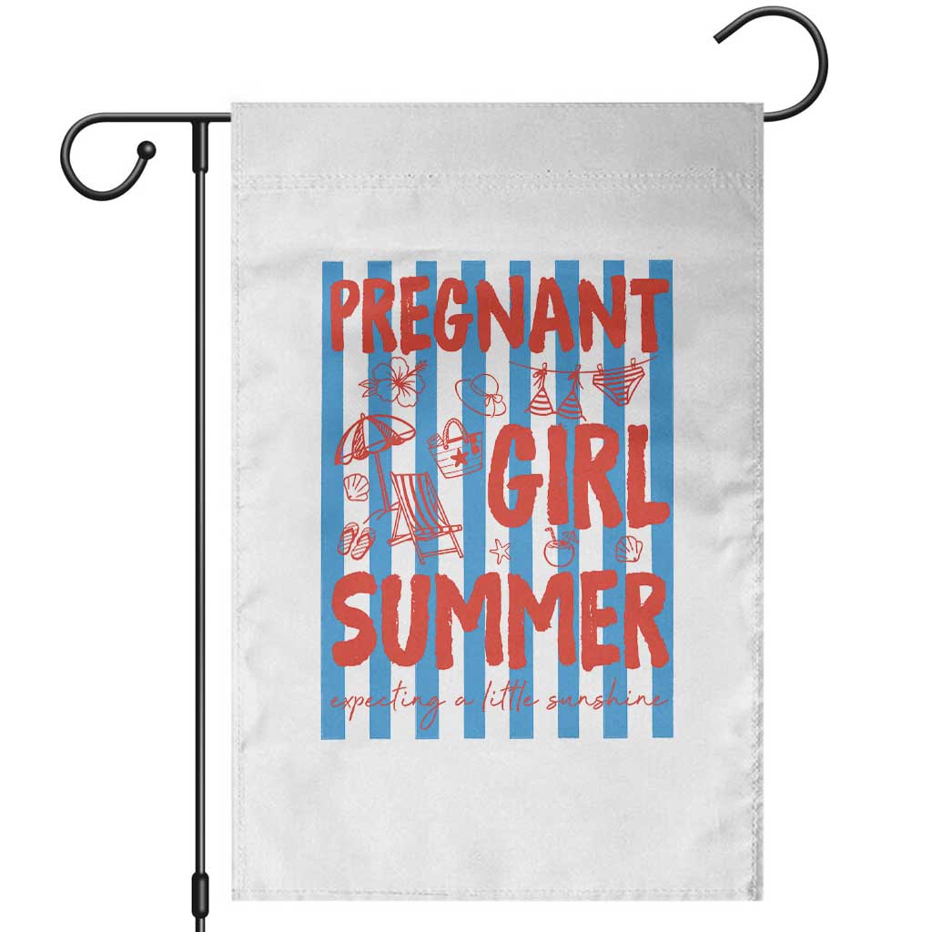 Pregnant Girl Summer Garden Flag Funny Beach Pregnancy Announcement TS14 White Print Your Wear