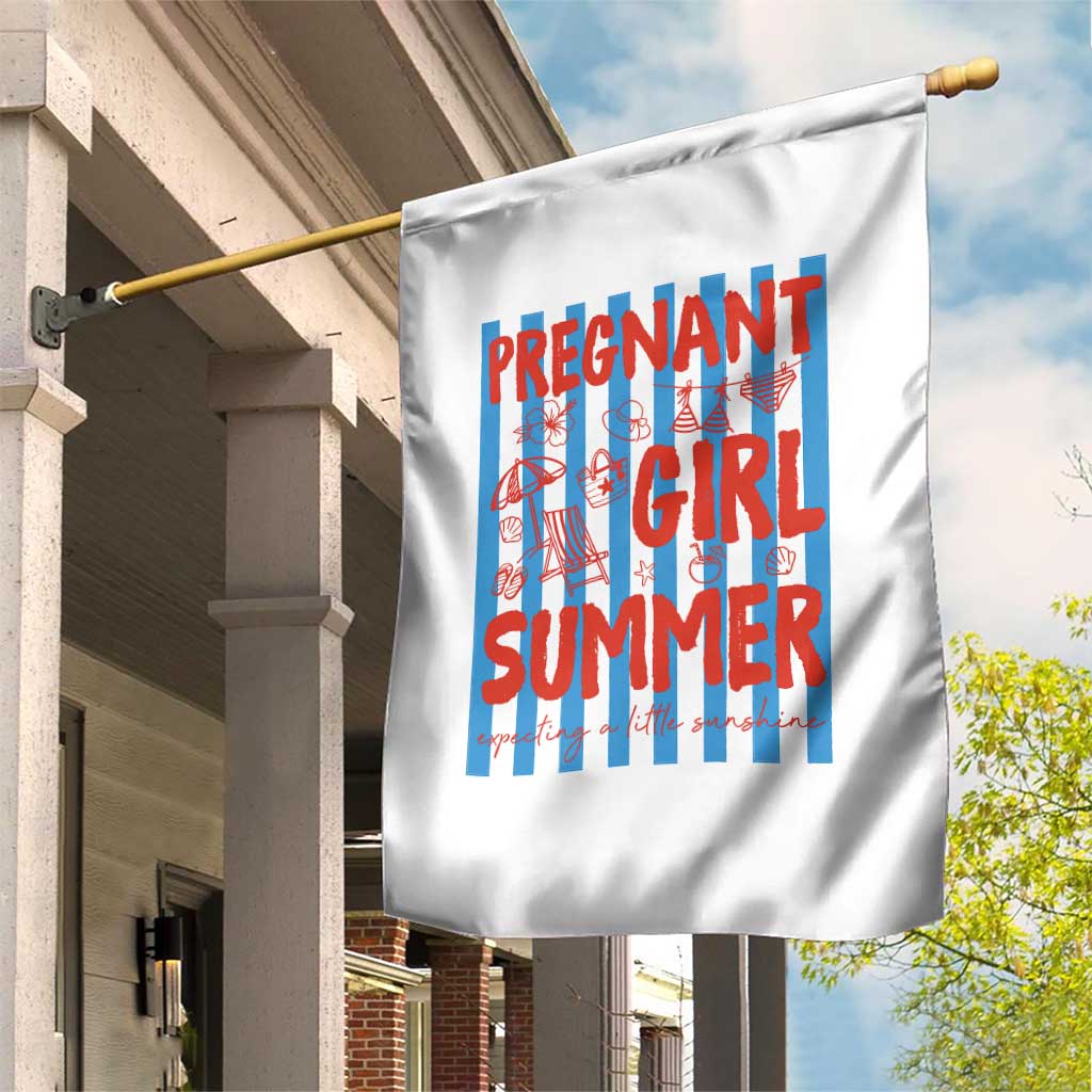 Pregnant Girl Summer Garden Flag Funny Beach Pregnancy Announcement TS14 Print Your Wear