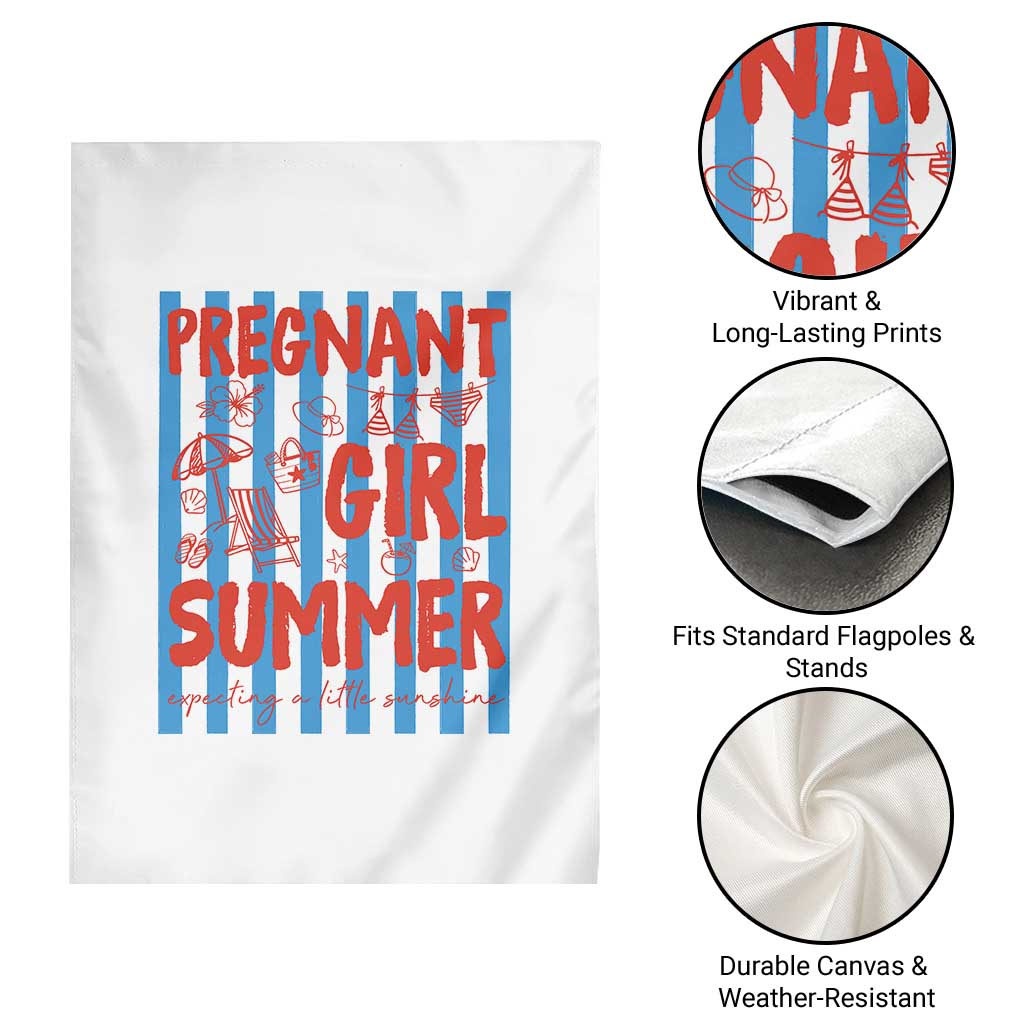 Pregnant Girl Summer Garden Flag Funny Beach Pregnancy Announcement TS14 Print Your Wear