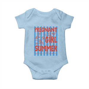 Pregnant Girl Summer Baby Onesie Funny Beach Pregnancy Announcement TS14 Light Blue Print Your Wear