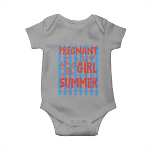 Pregnant Girl Summer Baby Onesie Funny Beach Pregnancy Announcement TS14 Sport Gray Print Your Wear