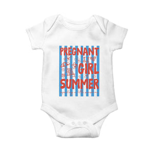 Pregnant Girl Summer Baby Onesie Funny Beach Pregnancy Announcement TS14 White Print Your Wear