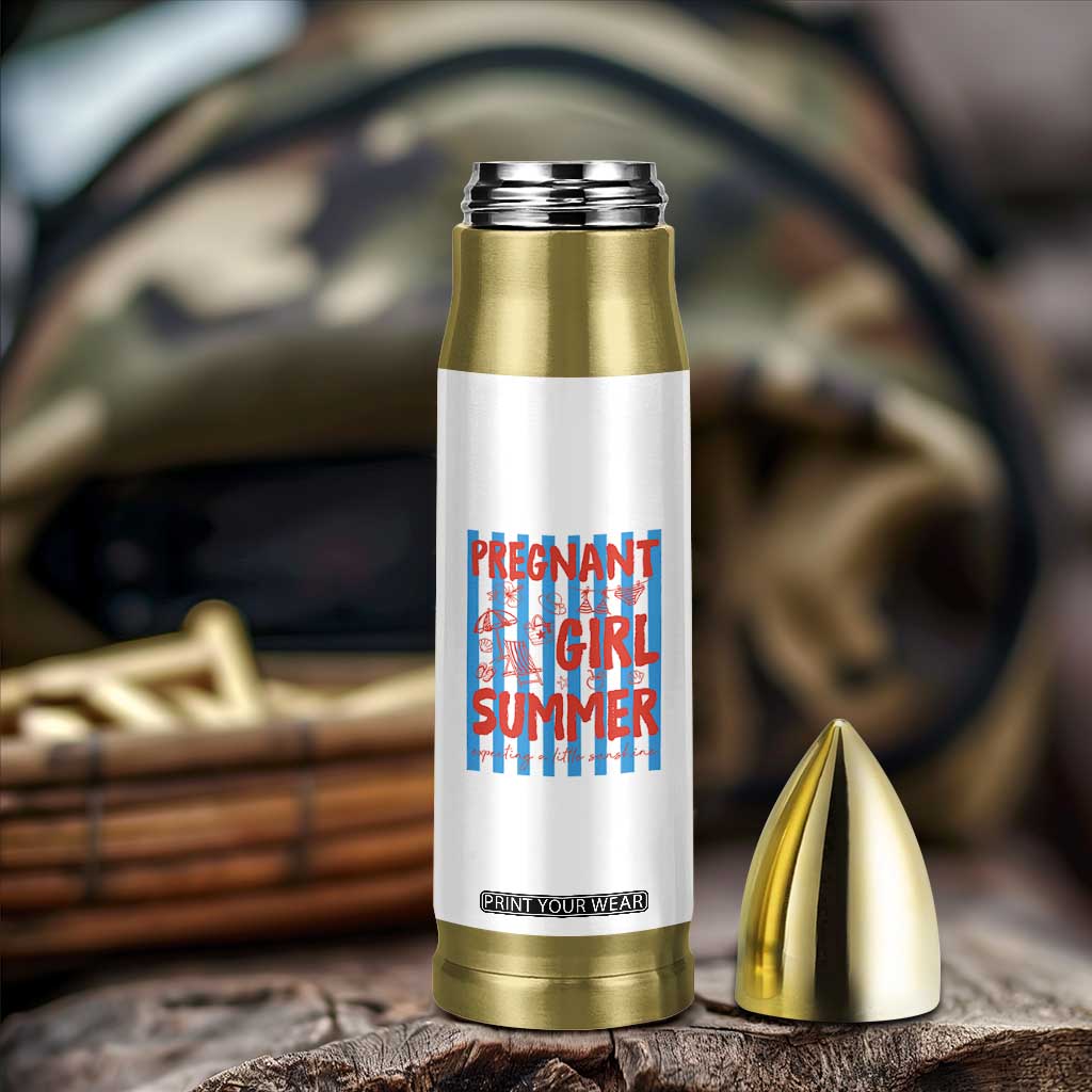 Pregnant Girl Summer Bullet Tumbler Funny Beach Pregnancy Announcement TS14 Print Your Wear
